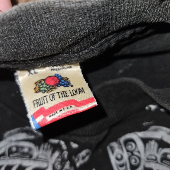 Vintage 90s Alaska Tribal Fish and Sun All Over Print Single Stitch Shirt XL - Picture 4 of 6